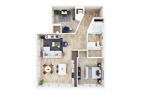 bedroom floor plan an in 1 bed 1 bath